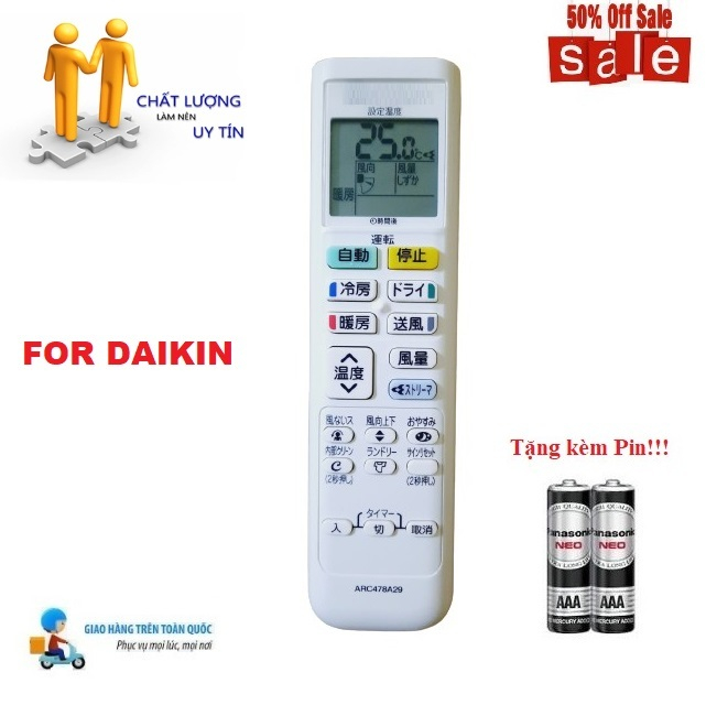 Remote Điều khiển thay thế tương thích cho điều hòa Dai_kin hàng nội địa, nhật bãi -DÙNG THAY KHIỂN HÃNG