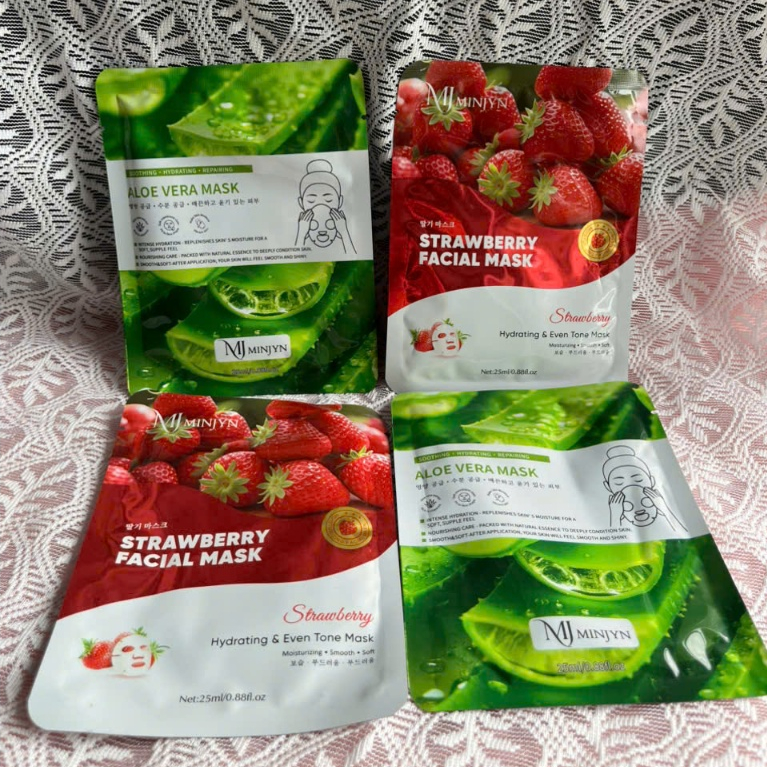 Mặt nạ nha đam MINJYN, MẶT NẠ GIẤY ĐẮP MẶT cung cấp dưỡng chất giúp da căng bóng mịn màng