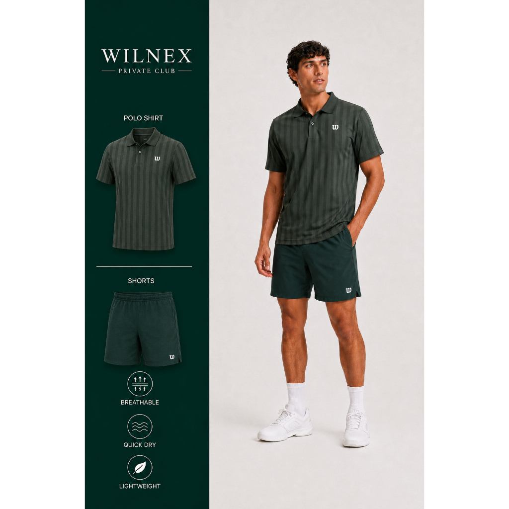 Bộ Polo Thể Thao Nam Wilson Áo Polo Wilson + Quần Thun Nam Cao Cấp, Co Giãn, Thấm Hút, Mặc Tennis, P