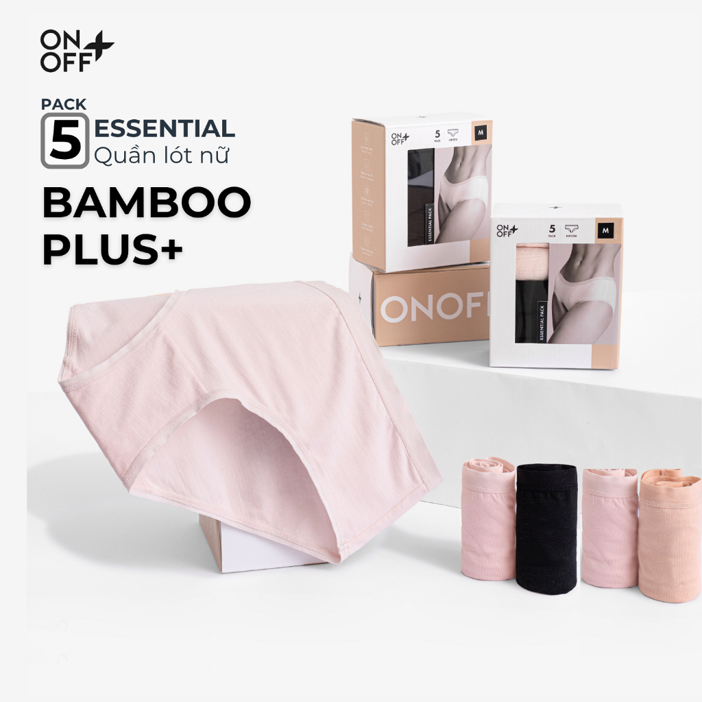 ONOFF Pack 5 quần lót nữ Bamboo plus kháng khuẩn lành tính