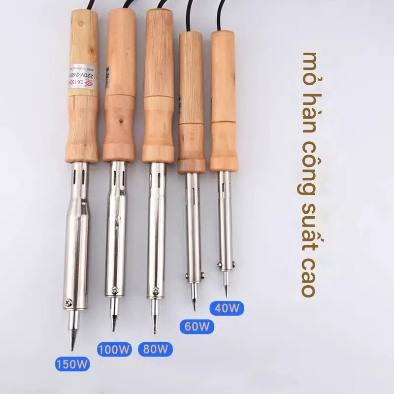 Mỏ hàn nung trực tiếp cán gỗ 40W-60W-80W-100W-150W