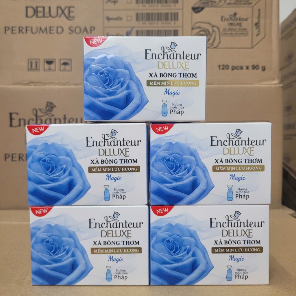 COMBO 5 XÀ PHÒNG TẮM ENCHANTEUR HƯƠNG NƯỚC HOA MAGIC 90GX5
