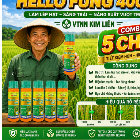 [COMBO 5 CHAI] HELLO FUNGI | MITOP ONE 390SC | LEM LÉP HẠT, THÁN THƯ, SƯƠNG MAI, RỈ SẮT, PHẤN TRẮNG,