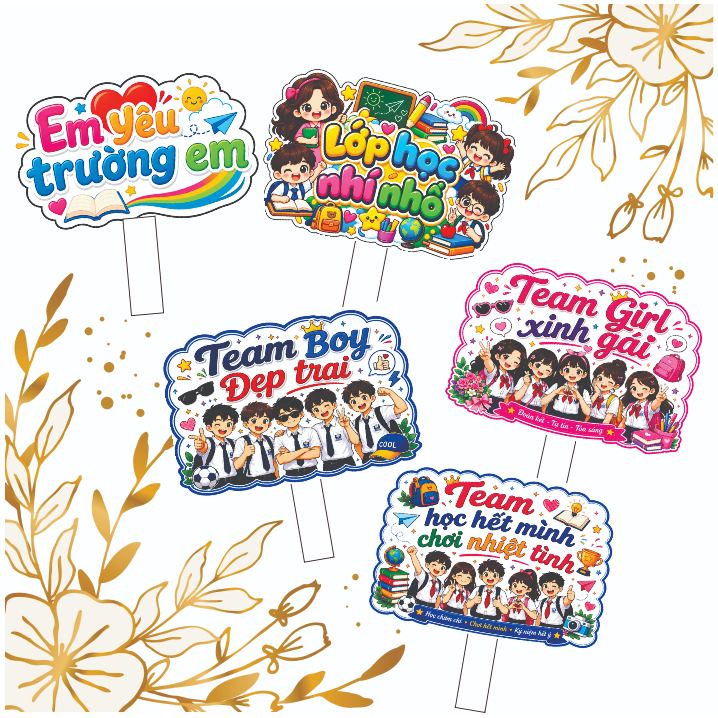 [HASHTAG LỚP HỌC 1] Hashtag, Bảng cầm tay trang trí, check in trường lớp, kỷ yếu, chào năm học mới, 