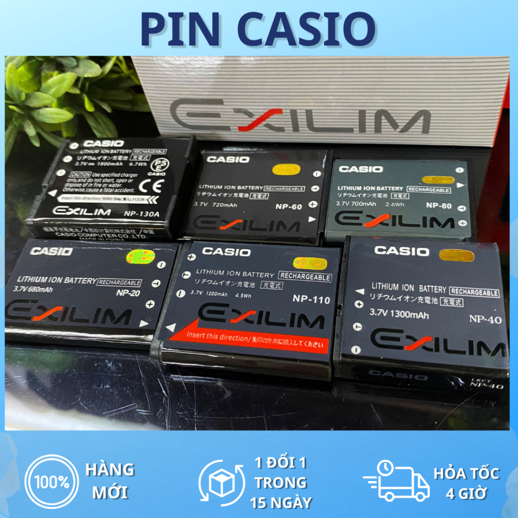 Pin Casio NP-20/ NP-40/ NP-60/ NP-70/ NP-80/ NP-90/ NP-110/160/ NP-130/ NP-150 Chất Lượng Cao
