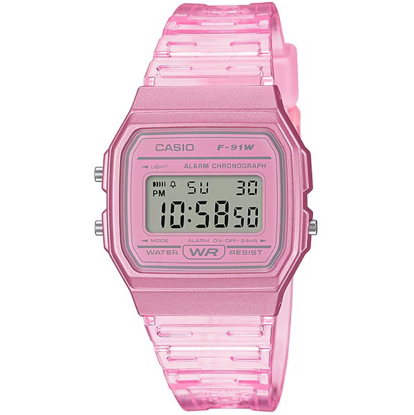 [HÀNG NHẬT NỘI ĐỊA - GIAO TỪ NHẬT] Đồng Hồ Điện Tử Nam Nữ Casio Standard F-91WS-4JH Hồng Trong Suốt 