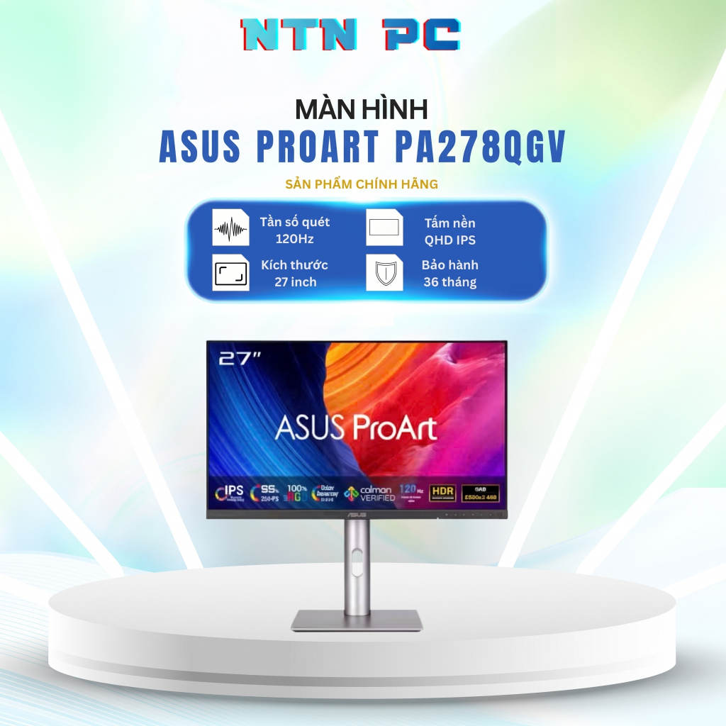 MÀN HÌNH ASUS PROART PA278QGV 27'' 120Hz | NEW| CHÍNH HÃNG| Bảo hành 36 tháng