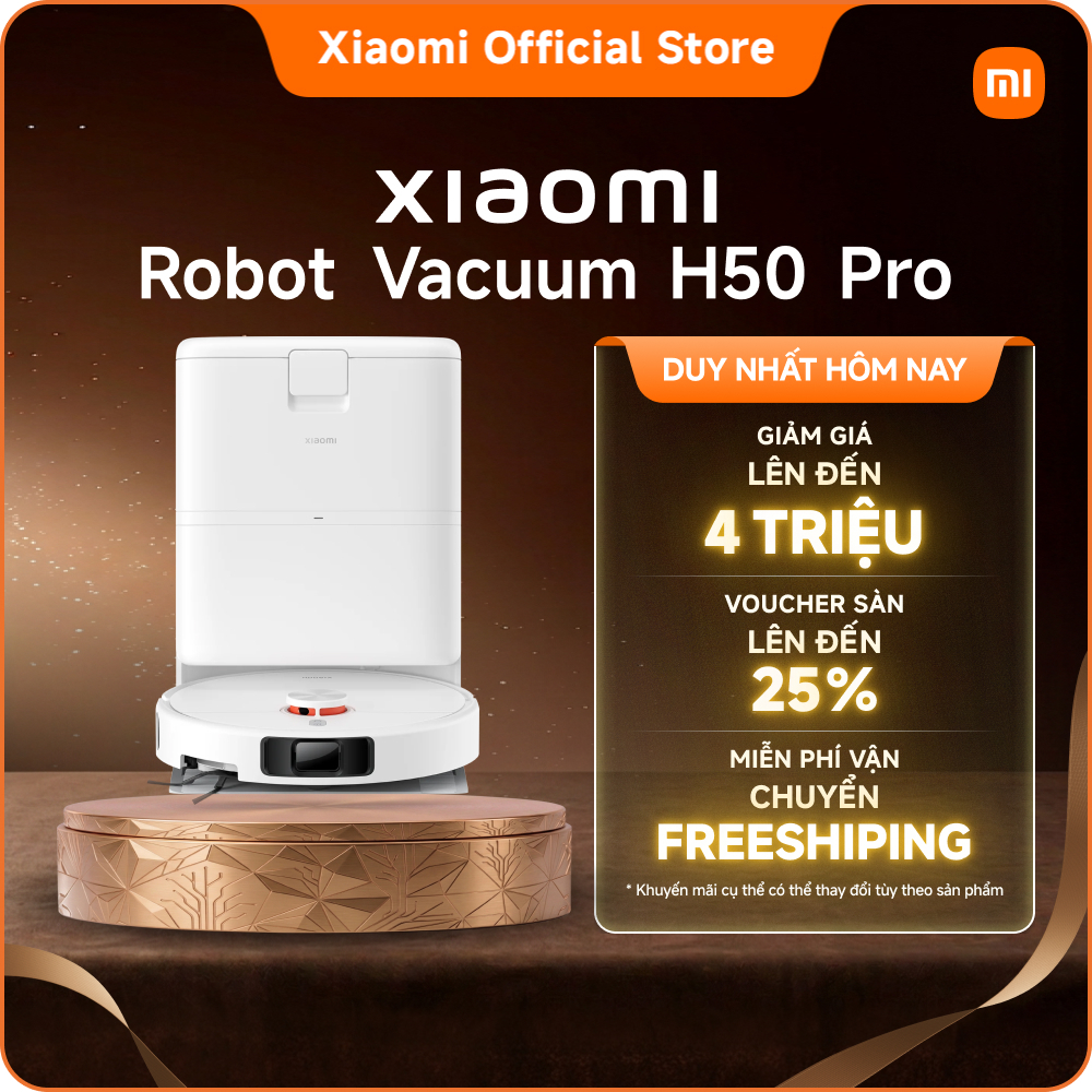 Robot hút bụi Xiaomi Robot Vacuum H50 Pro | Lực hút mạnh 15000Pa| Tự làm sạch  tích hợp tất cả  tron