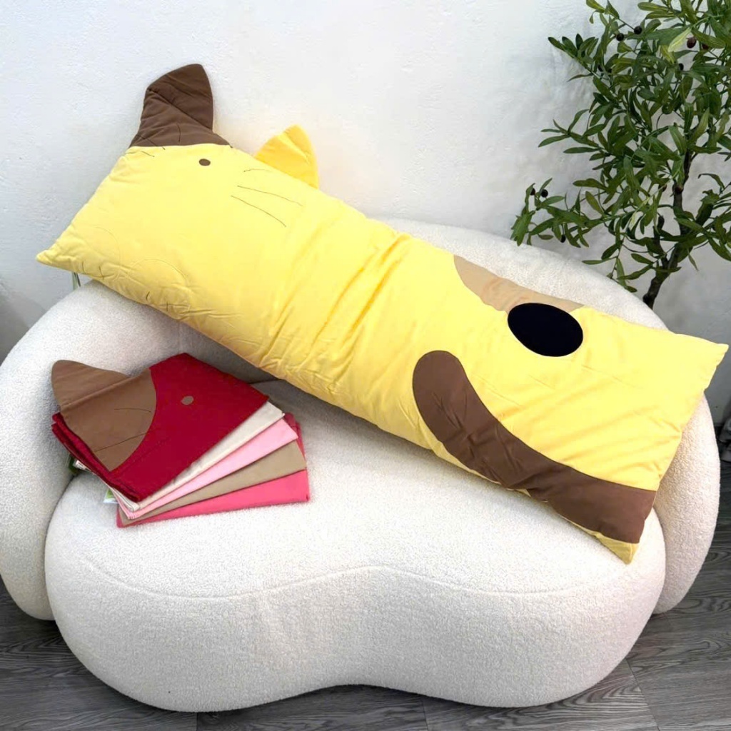 GỐI ĐÔI MÈO ĐỐM ( CÓ VỎ LẺ) HIKOSEN CARA
