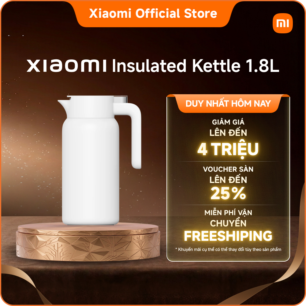 Xiaomi Insulated Kettle 1.8L | Vòi rót chống chảy ngược | Khóa giữ nhiệt hiệu quả | Lớp trong bằng t