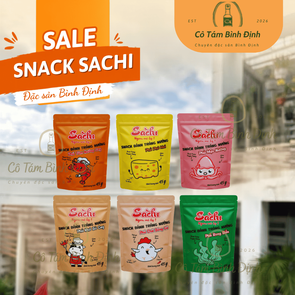 Snack Sachi Nhiều Vị Bình Định - Cô Tám Bình Định Giòn Thơm Đa Dạng