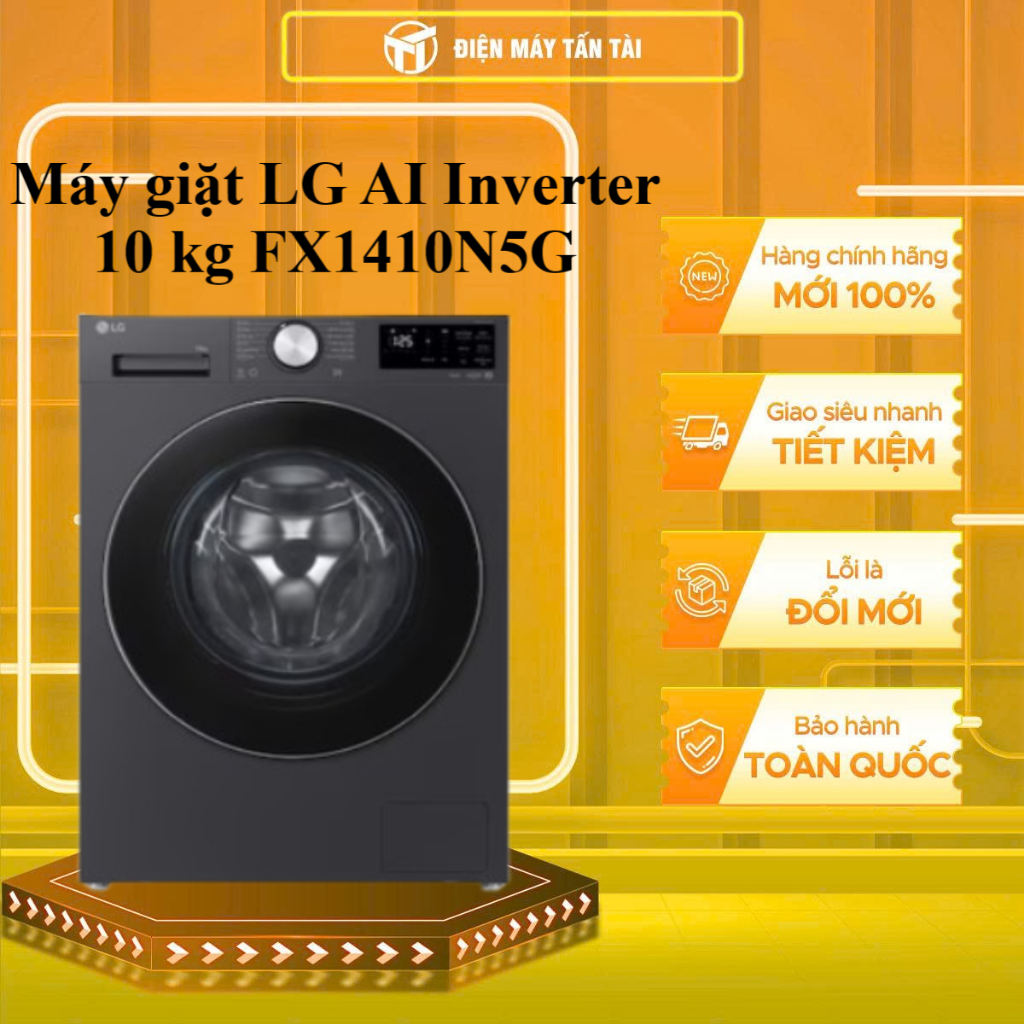 [SHOPEE - LẮP ĐẶT 0Đ HN HCM] - FX1410N5G - Máy giặt LG AI Inverter 10 kg FX1410N5G
