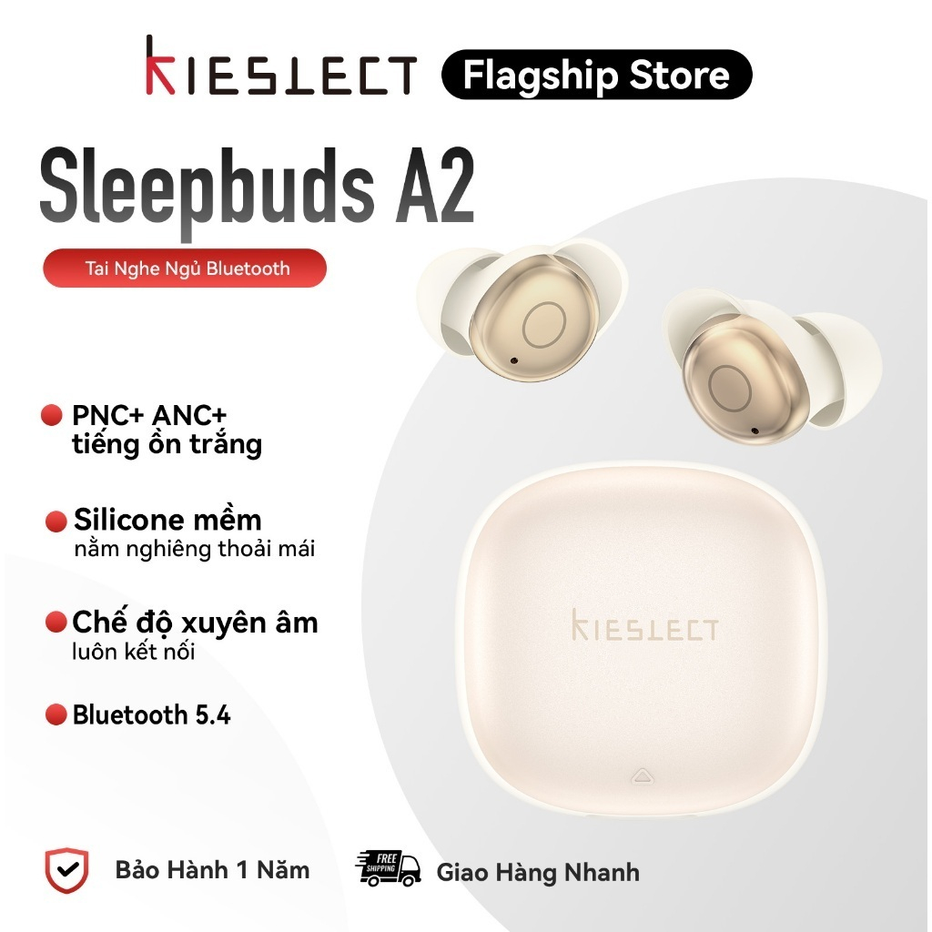 Tai Nghe Ngủ Bluetooth Kieslect Sleepbuds A2 | Khử Ồn 3 Lớp PNC+ANC+White Noise | Nằm Nghiêng Không Đau| Siêu nhẹ
