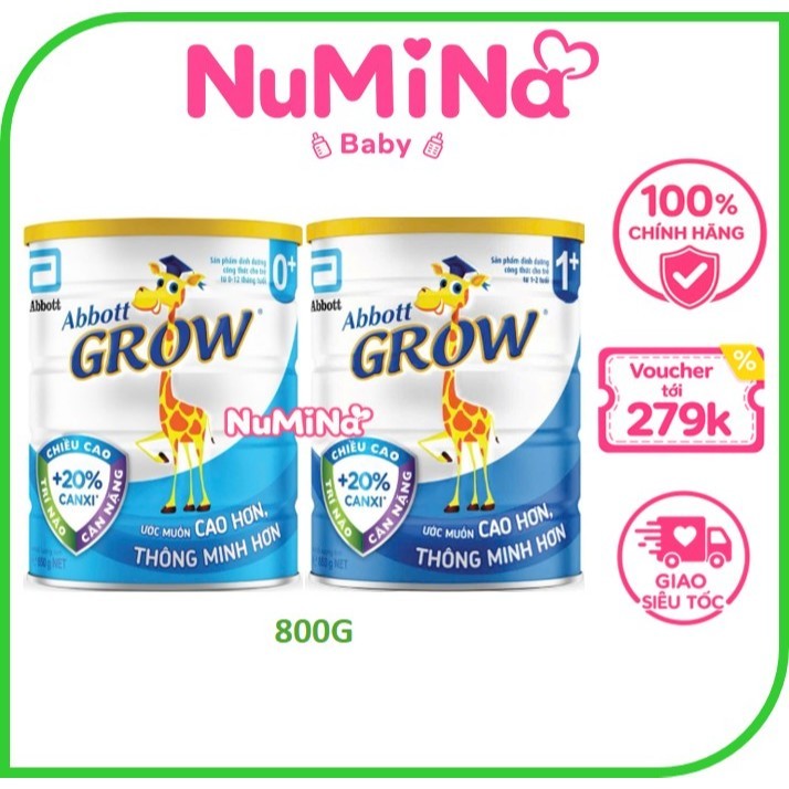 Sữa bột ABBOTT GROW 0+ 1+ 2+ 800g
