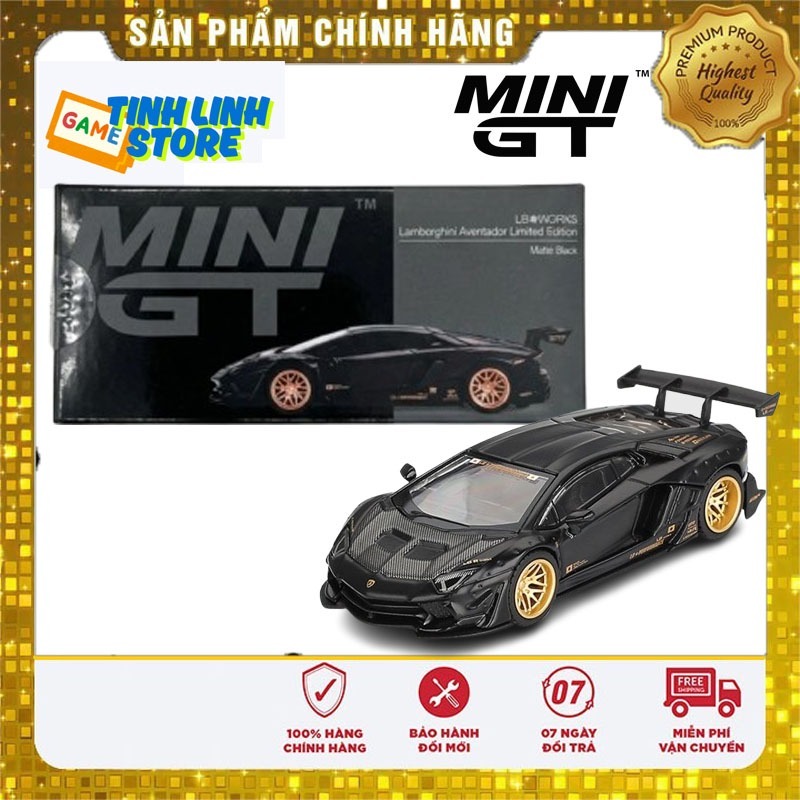 Mô Hình Xe Tĩnh 1:64 MINI GT LB-WORKS Lamborghini Aventador Limited Edition Matte Black