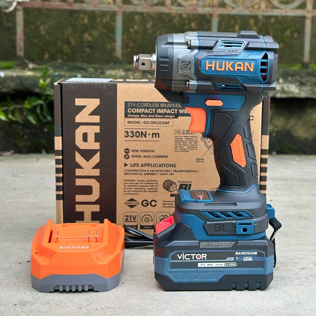 Máy Siết Bulong Hukan GC - IWL323QT Đầu 1/2 Rỗng Lực Siết 330N Không Chổi Than Bảo Hành 6 Tháng HUKA