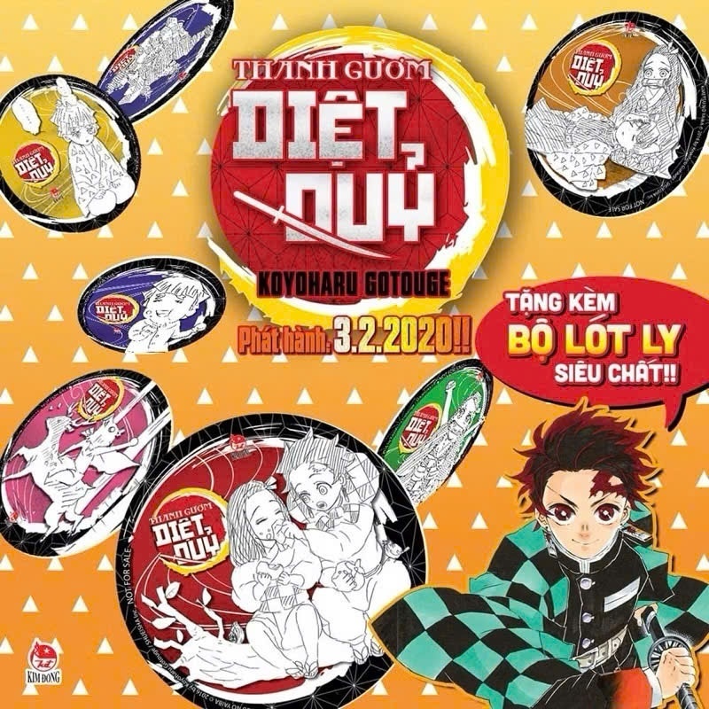Full bộ lót ly Thanh gươm diệt quỷ Kimetsu no Yaiba (ko kèm truyện)