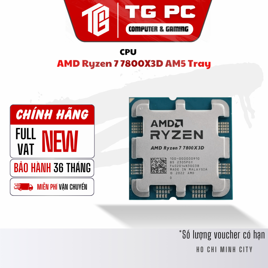 [NEW FULL VAT] CPU AMD Ryzen 7 7800X3D AM5 Tray - BẢO HÀNH 36 THÁNG