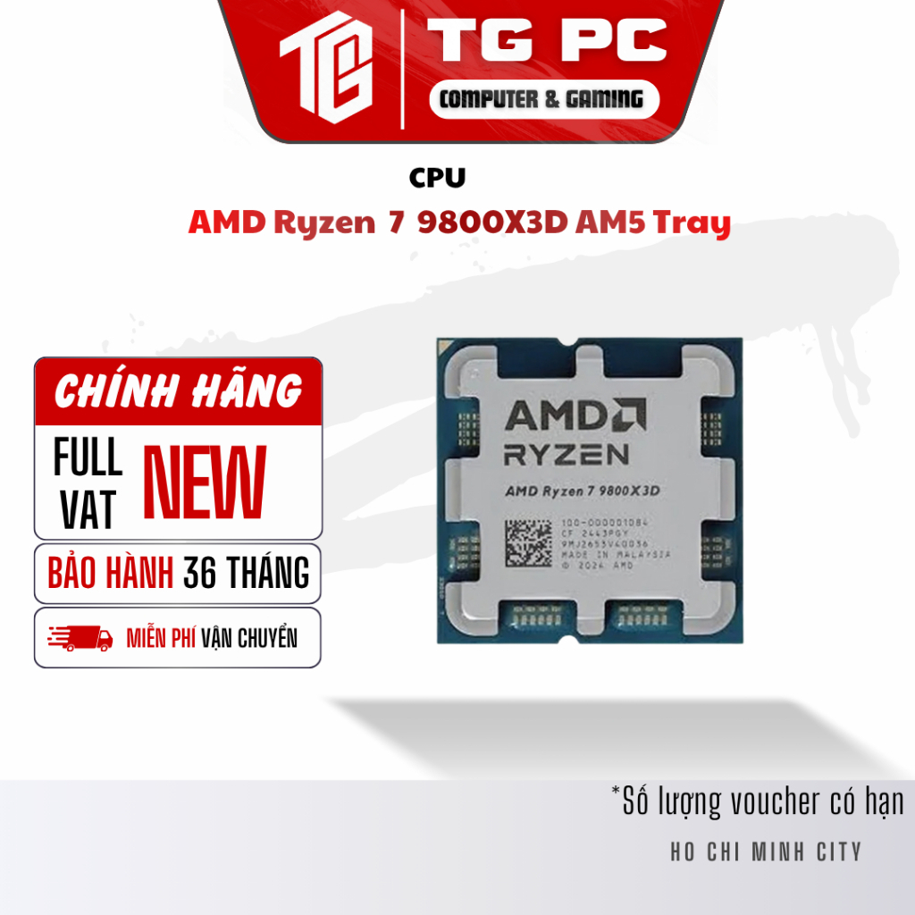 [NEW FULL VAT] CPU AMD Ryzen 7 9800X3D AM5 Tray  - BẢO HÀNH 36 THÁNG