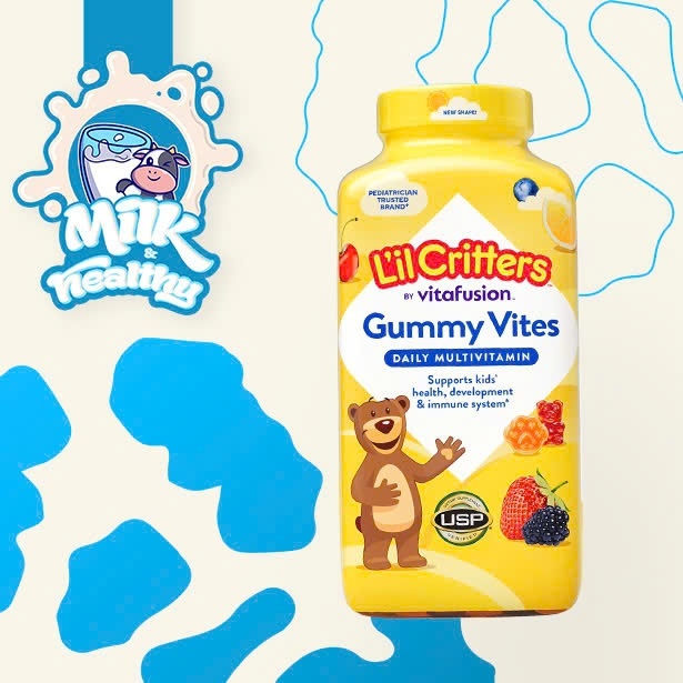 MILKHEALTHY - (DATE 4/2027) Kẹo DẺO L’il Critters Gummy Bear Multivitamin 300 viên Mỹ