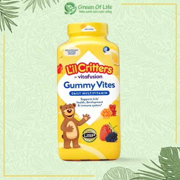 GREENOFLIFE - (DATE 4/2027) Kẹo dẻo gấu cung cấp Multi Vitamin L’il Critters Gummy Vites 300 viên Mỹ