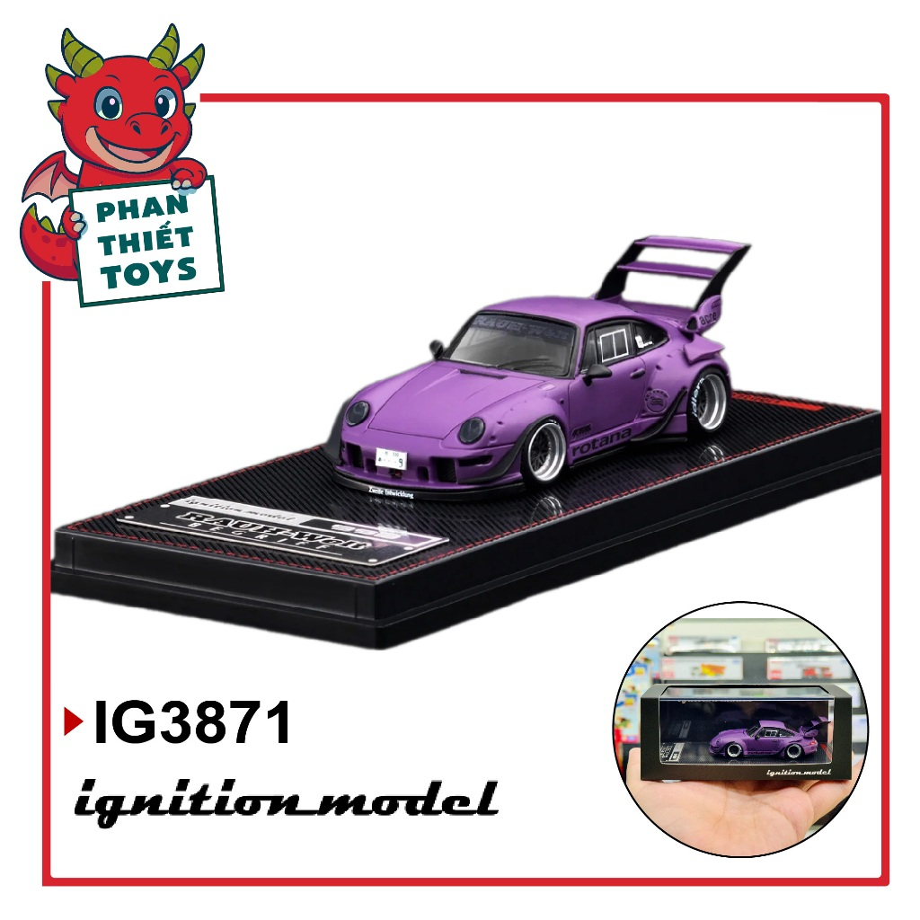 Mô hình xe Porsche RWB 993 Matte Purple - Welt ti lệ 1:64 Ignition model IG3871