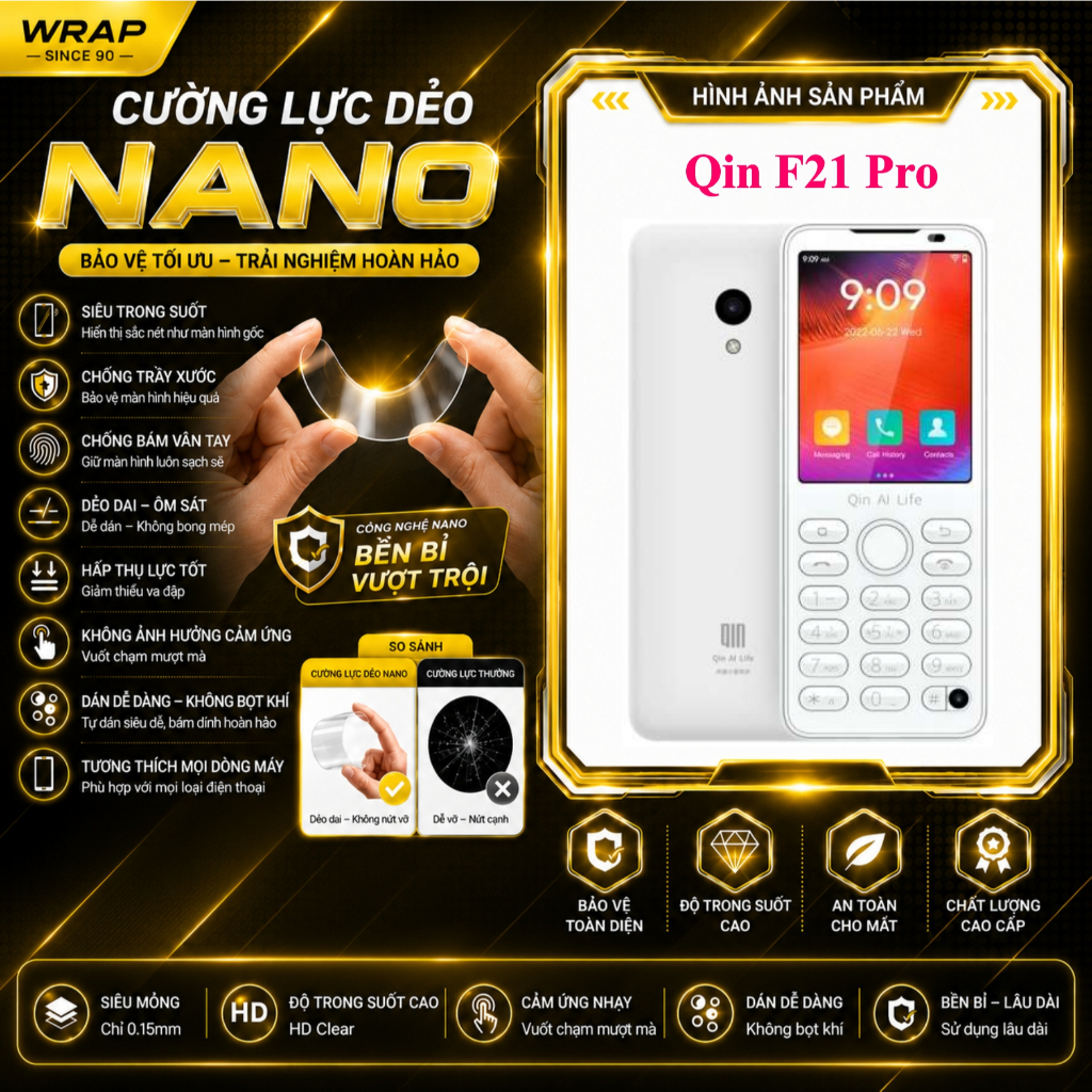 Cường lực dẻo bảo vệ màn hình Qin F21 pro