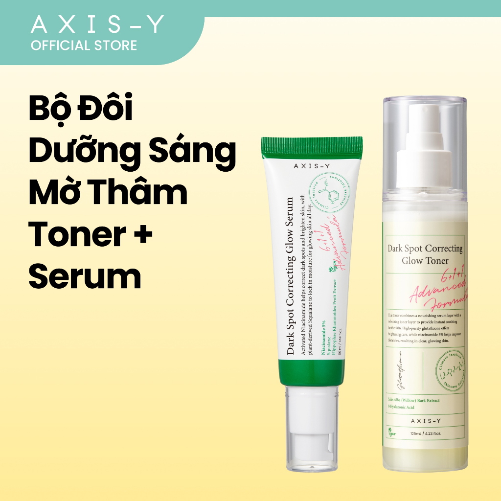 [DEAL ĐỘC QUYỀN] Combo Dưỡng Sáng Mờ Thâm AXIS-Y Serum & Toner | Dark Spot Serum & Toner 50ml & 125m