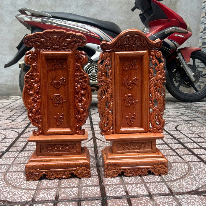 Bài vị gia tiên cửu huyền thất tổ mẫu rồng mẫu phượng cao 50x24 và 60x24