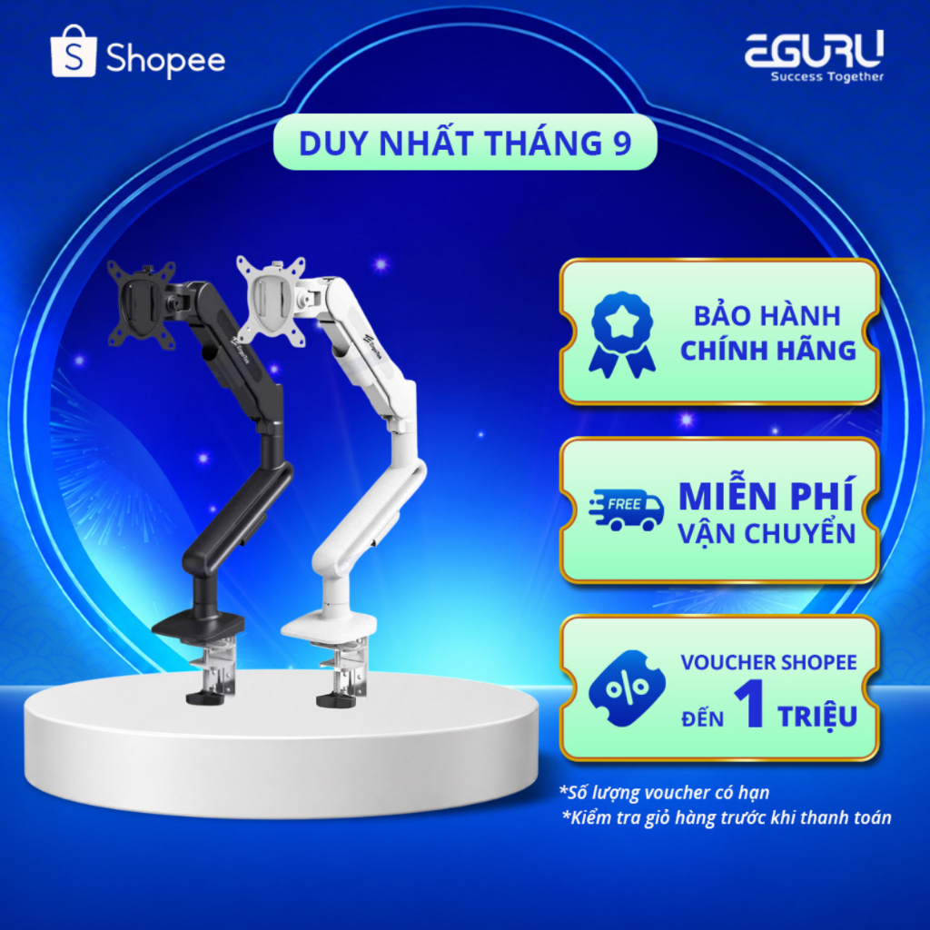 [HỎA TỐC HCM] Arm màn hình EZ100 Pro - Giá đỡ màn hình máy tính bằng sắt, màu đen/trắng