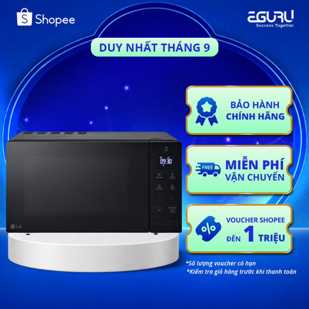 Lò Vi Sóng LG NeoChef™ MS3032JAS 30L Màu Đen - Smart Inverter - 900W - 10 Mức Công Suất - EasyClean™