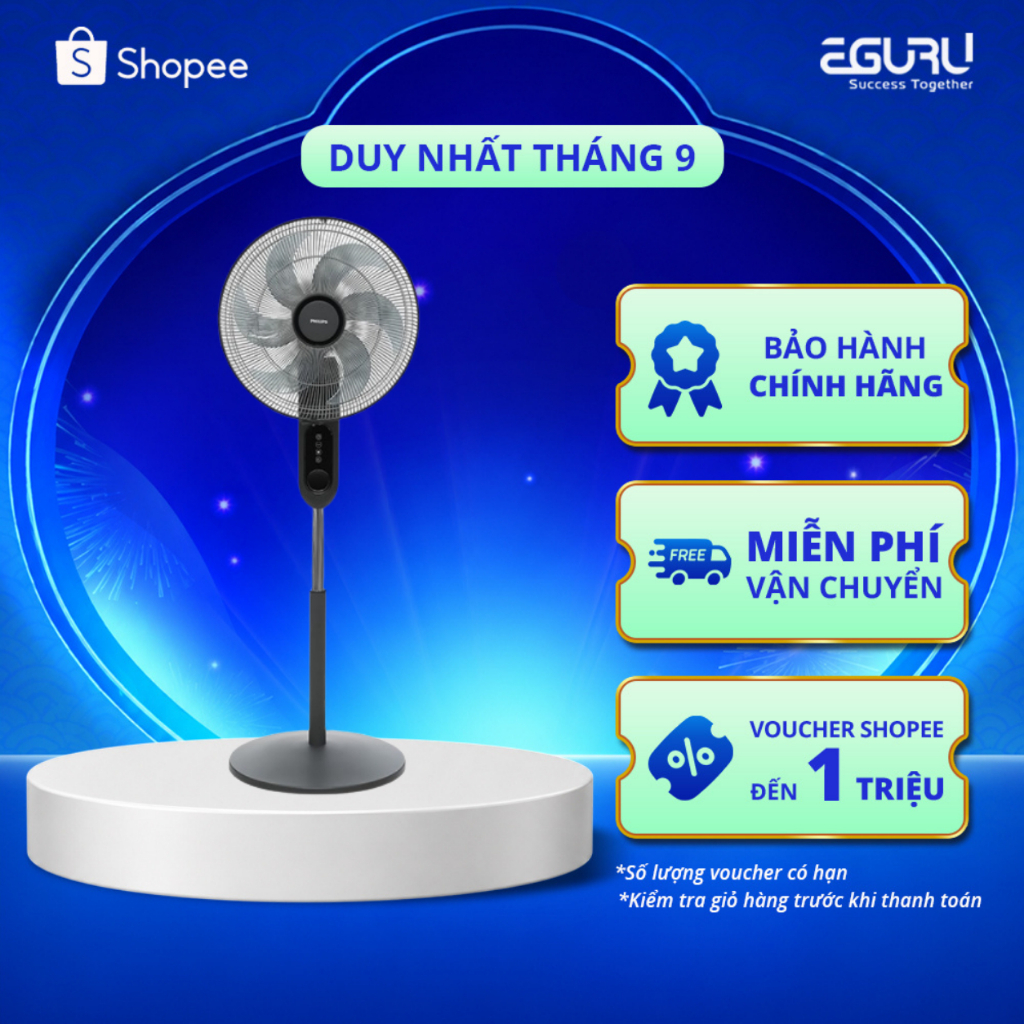 Quạt Đứng PHILIPS CX1220/00 CX1520/01- Hàng Chính Hãng - Bảo Hành 24 Tháng