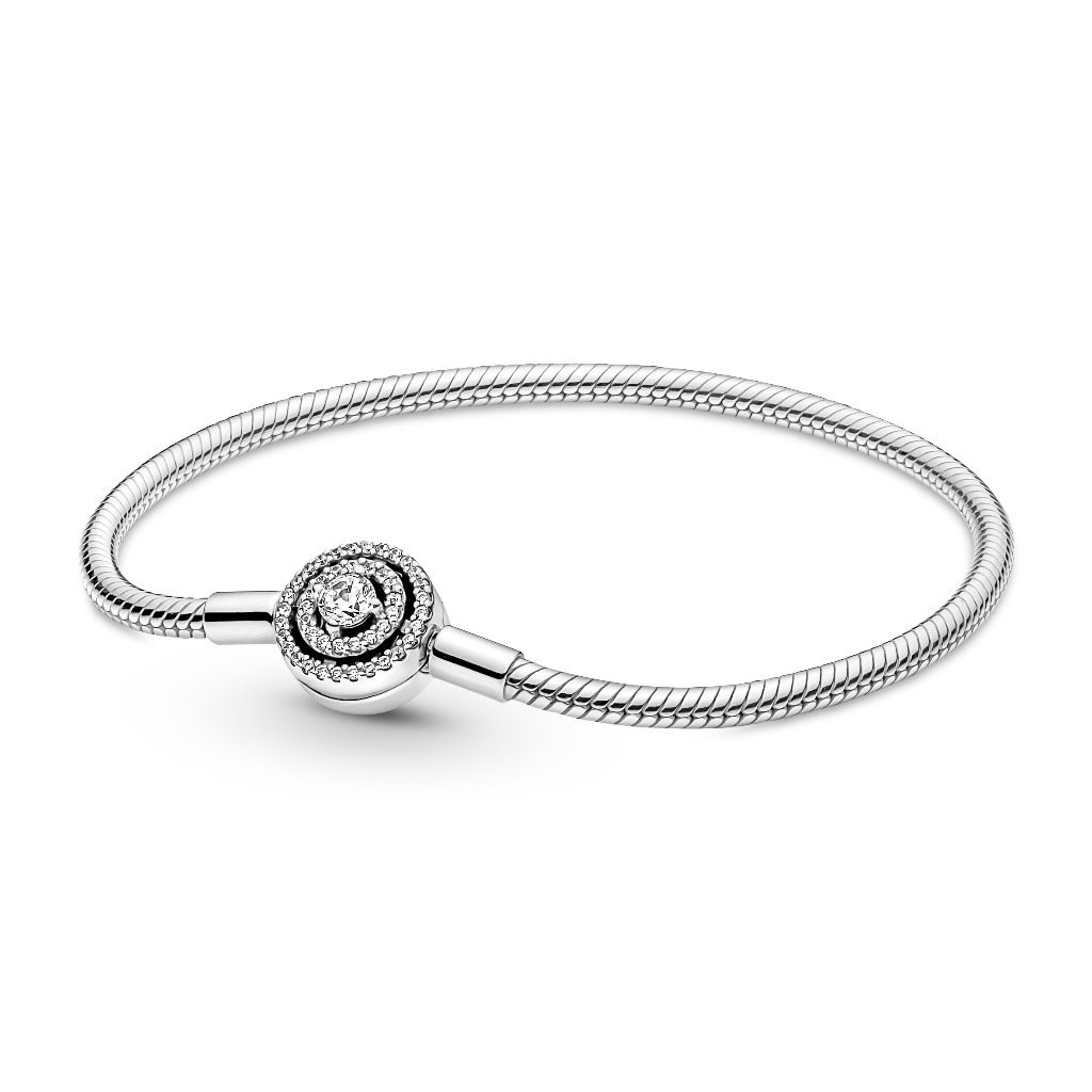 Vòng Tay Bạc Pandora Moments Dạng Chuỗi Khóa Halo - Halo Snake Chain Bracelet