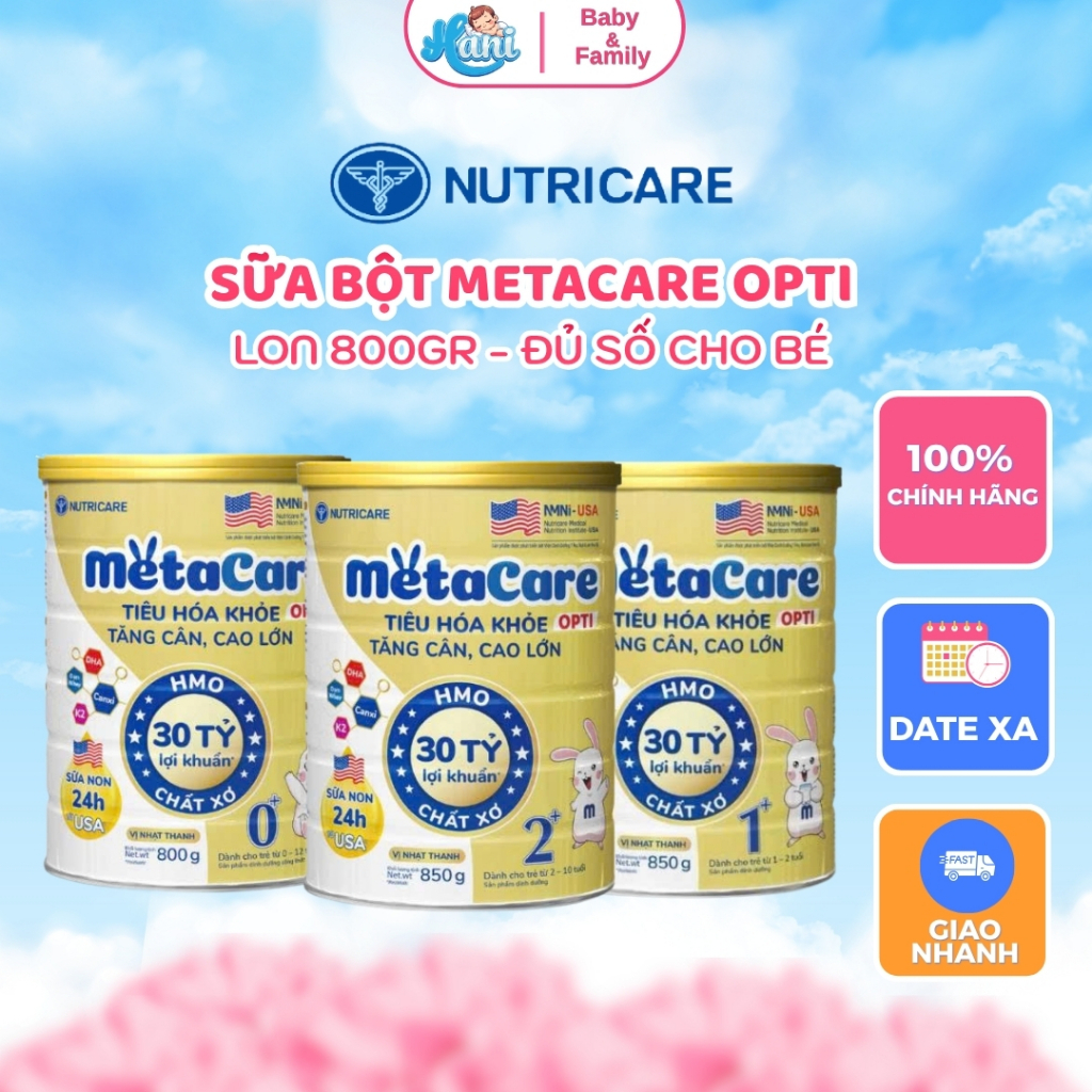 Sữa Bột Metacare Opti Vàng Lon 800g - Đủ Số Cho Bé