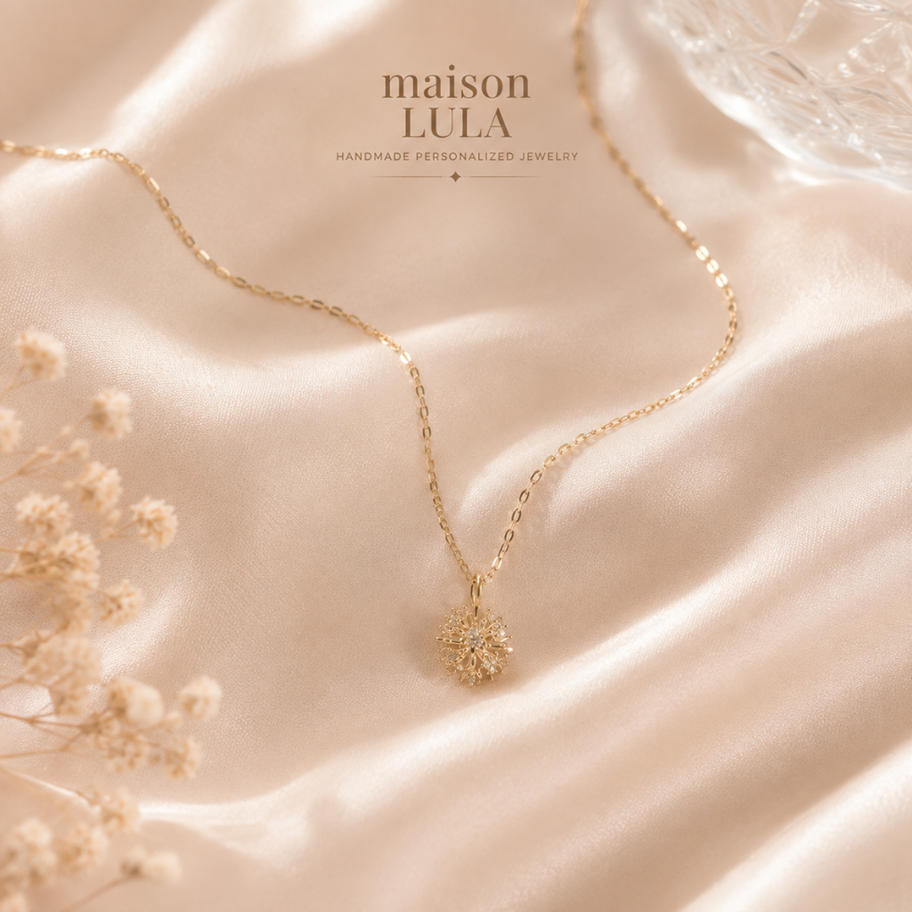 Dây Chuyền Bạc S925 Nữ Hoa Bồ Công Anh Đính Đá Swarovski Sang Trọng Maison Lula N1
