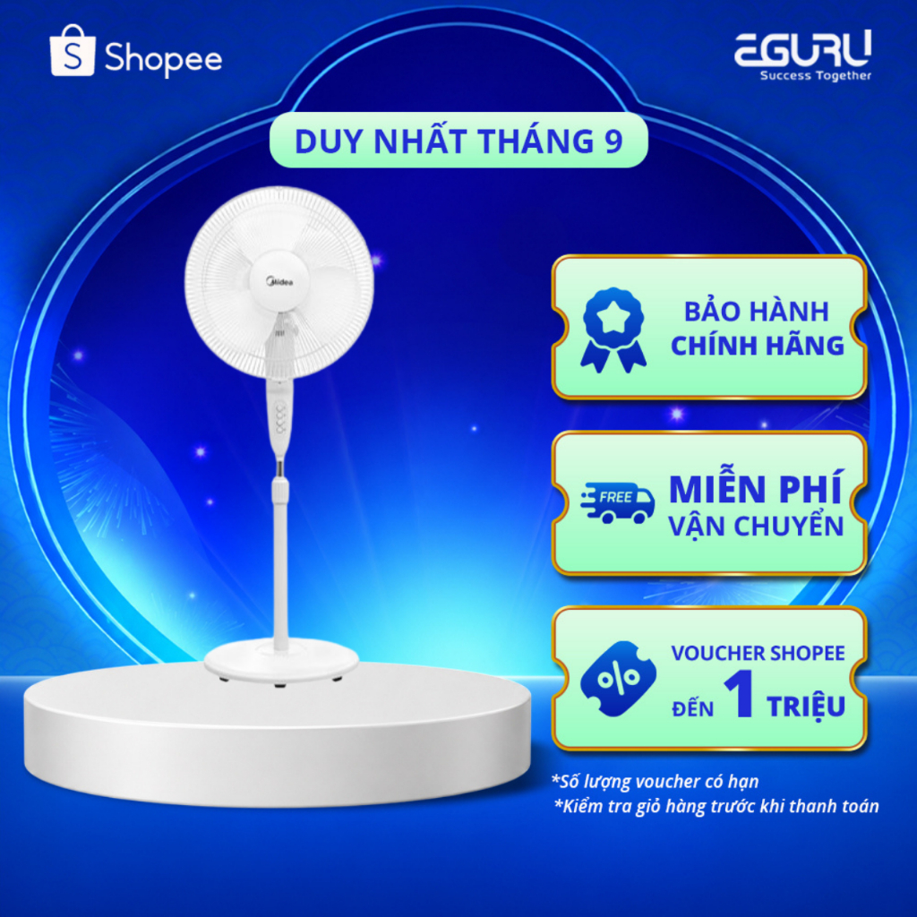 Quạt Đứng Midea MFS400M0BPW 3 Tốc Độ Gió Điều Chỉnh Độ Cao