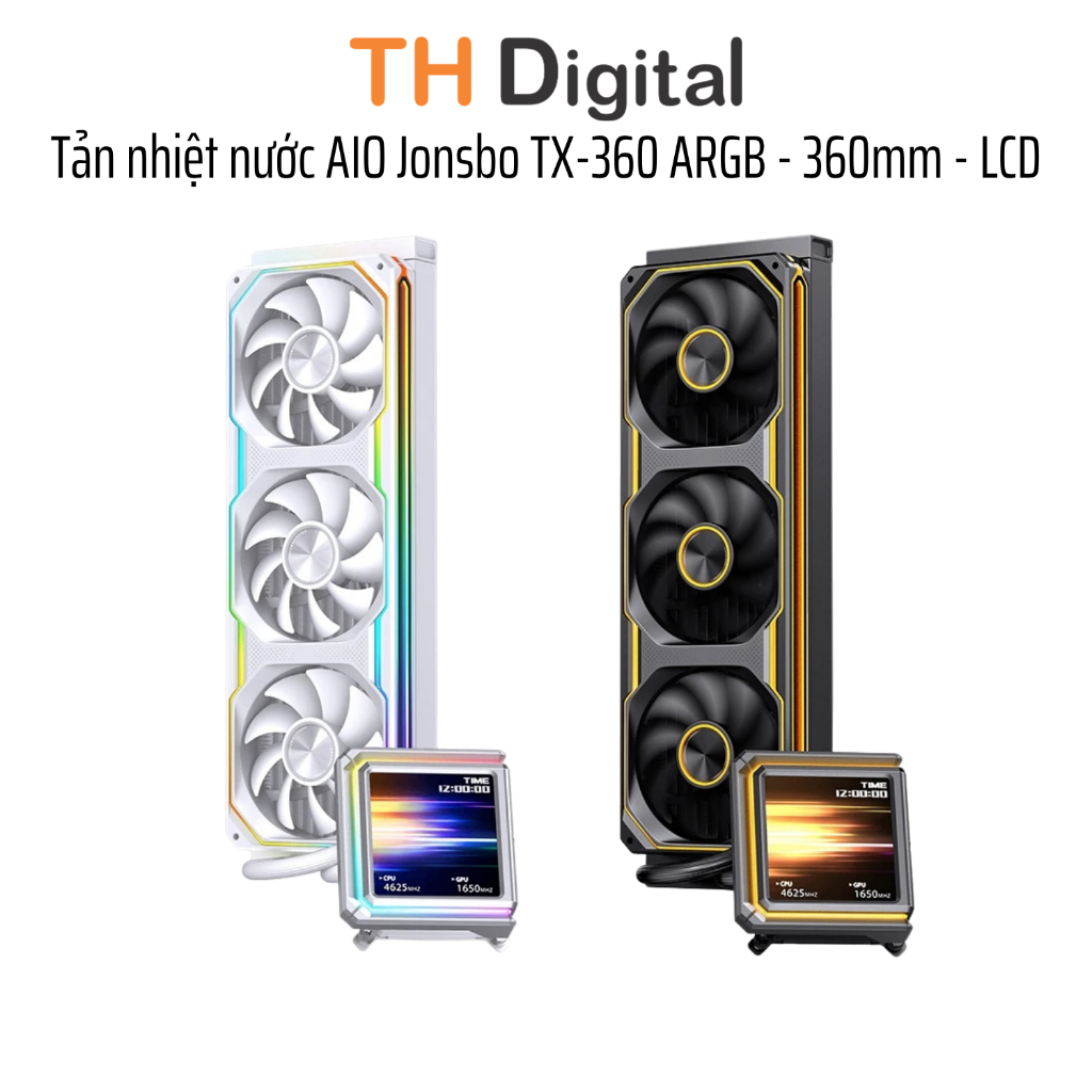 Tản nhiệt nước AIO Jonsbo TX-360 ARGB Black / White - 360mm - LCD - Hàng chính hãng
