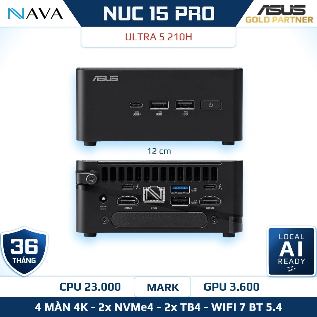 Mini PC ASUS NUC 15 Pro Core 5 210H DDR5 WiFi 7