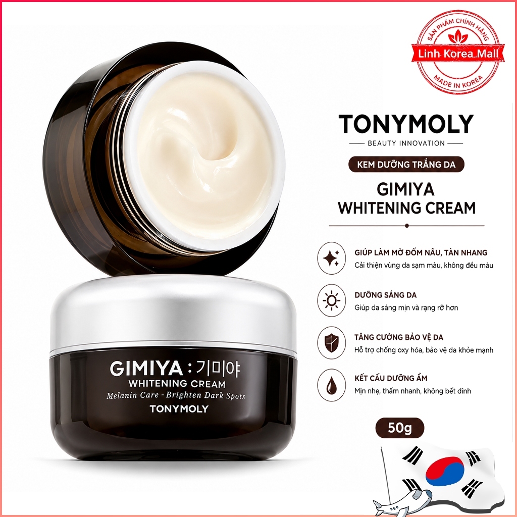 [TONYMOLY] Kem dưỡng ẩm trắng da, Tonymoly Gimiya Whitening Cream 50g