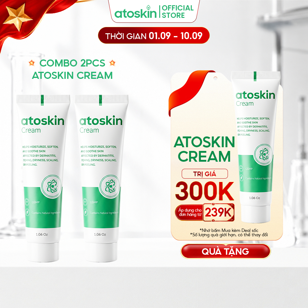 [MUA 2 GIẢM 27% | 1.9-10.9] Kem Bôi Viêm Da Cơ Địa Atoskin Cream 30g - Hỗ Trợ Dưỡng Ẩm, Giảm Ngứa, K