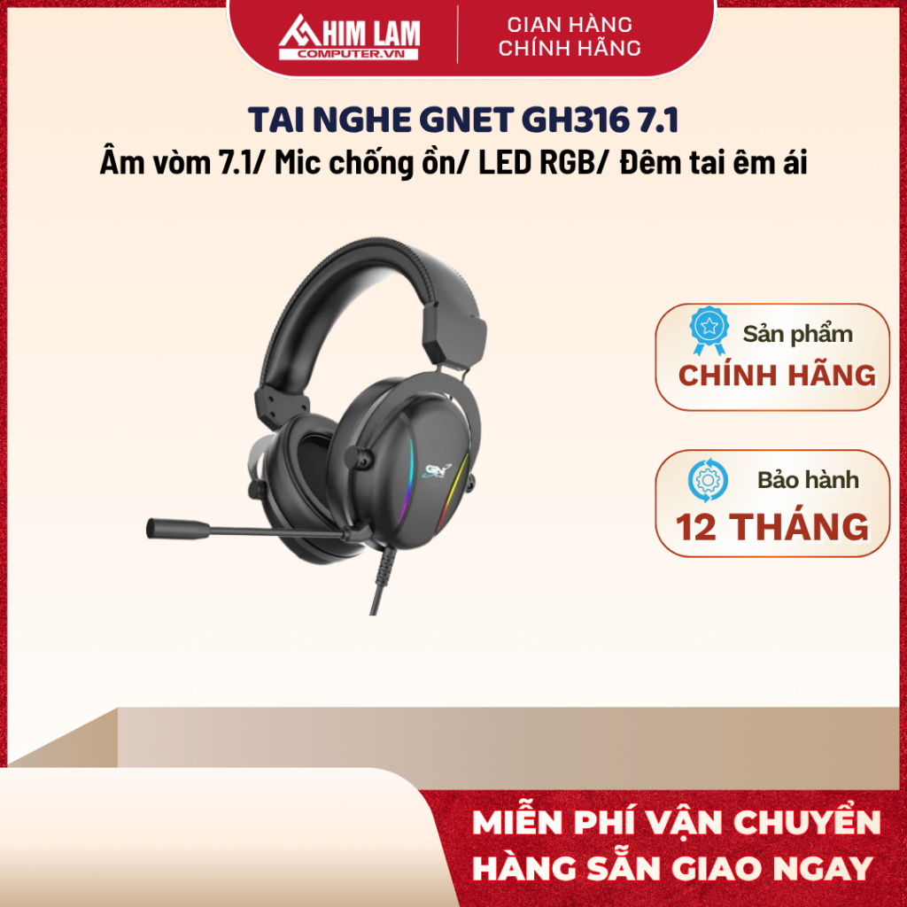 [Sản phẩm Chính Hãng] Tai Nghe GNet GH316 7.1 Bảo Hành 12 tháng
