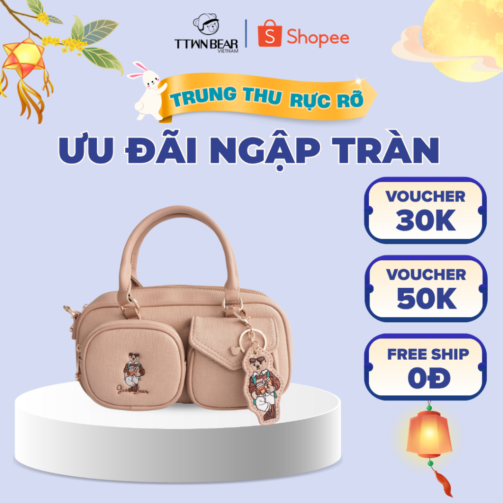 Túi xách nữ GUOO BEAR chính hãng - GU1511 GU1548 tặng kèm dây đeo và charm gấu