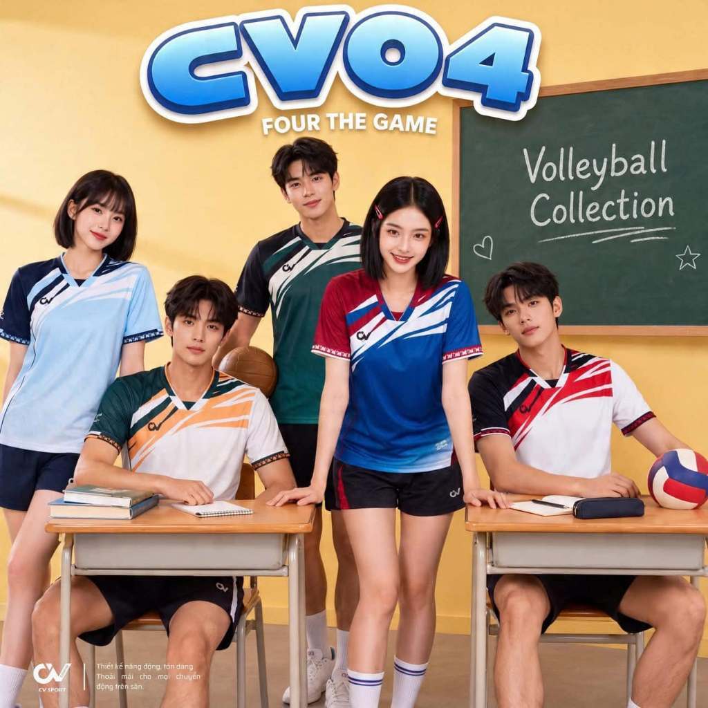 MIDU SPORT Quần Áo Bóng Chuyền CV CV04 Thun Mè C-Airmaxx Thoáng Khí Thể Thao Đương Đại