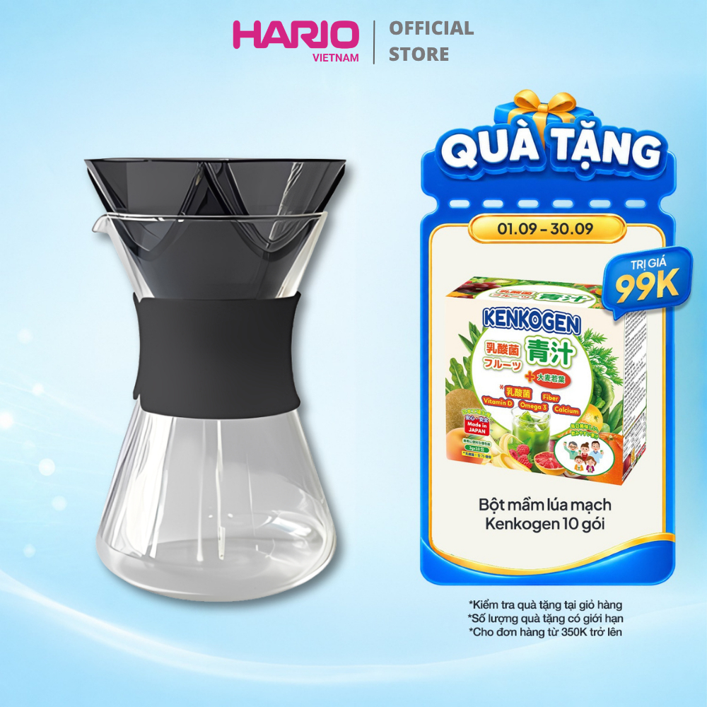 Set phễu Hario Mugen kèm bình server thủy tinh 400ml Hario easy coffee pot (phù hợp cho người mới)