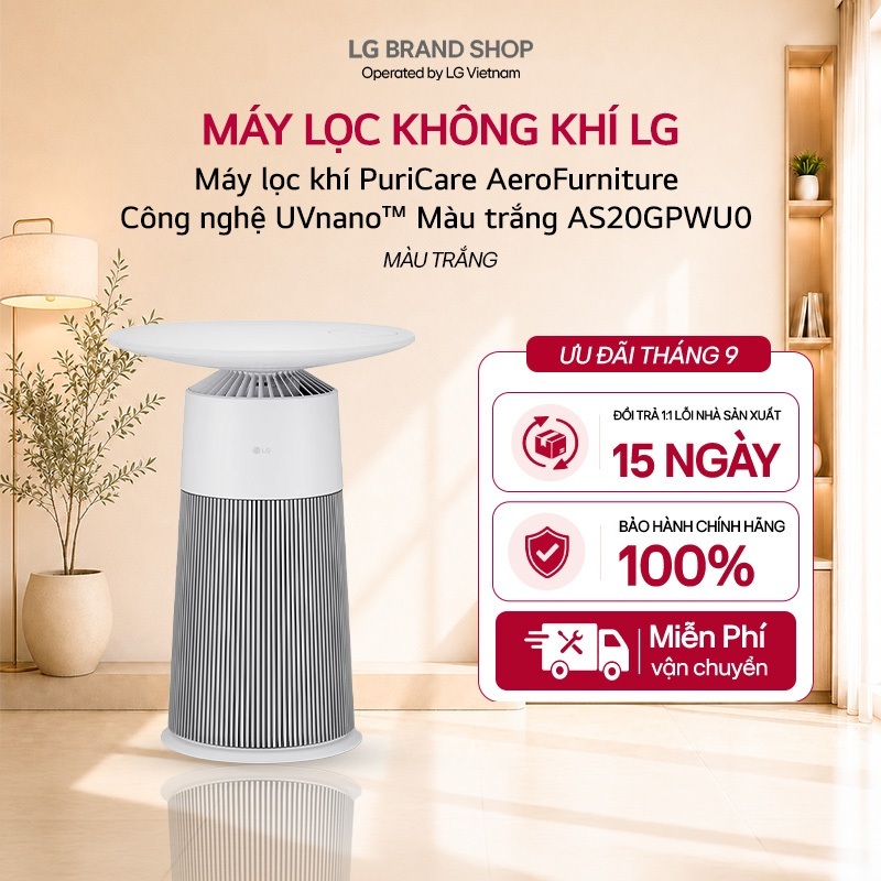 [Chỉ giao miền Bắc] AS20GPWU0.ABAE - Máy lọc khí PuriCare AeroFurniture Công nghệ UVnano™ Màu trắng 