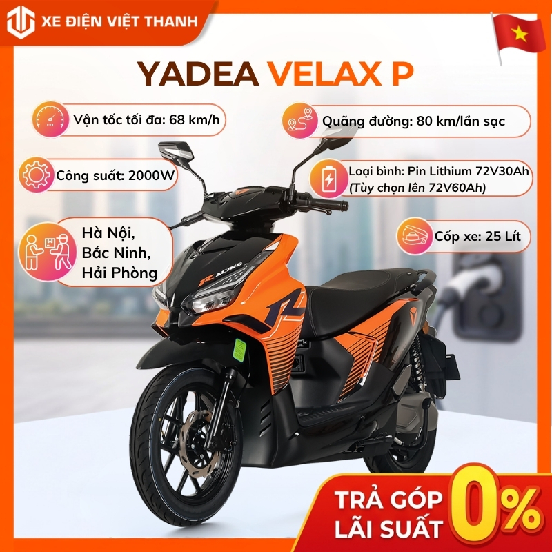 Xe Máy Điện Yadea Velax P Chính Hãng