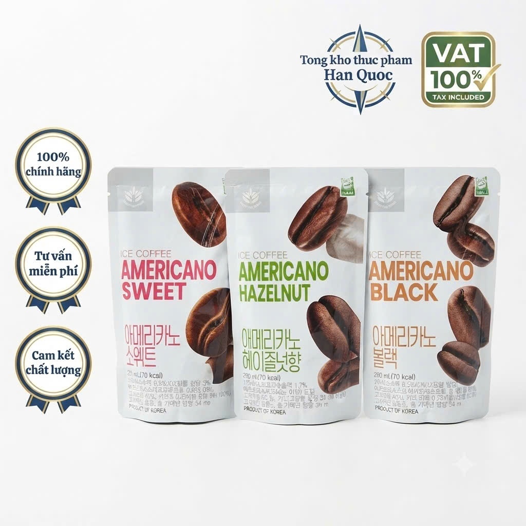 (Combo 5 Goi) - Cà Phê Gói Pha Sẵn ICE TALK Hàn Quốc 230ml (AMERICANO SWEET, AMERICANO BLACK, AMERIC