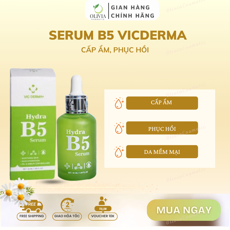 [Công Ty] Serum B5 Vicderma 50ml - Phục Hồi, Cấp Ẩm cho da