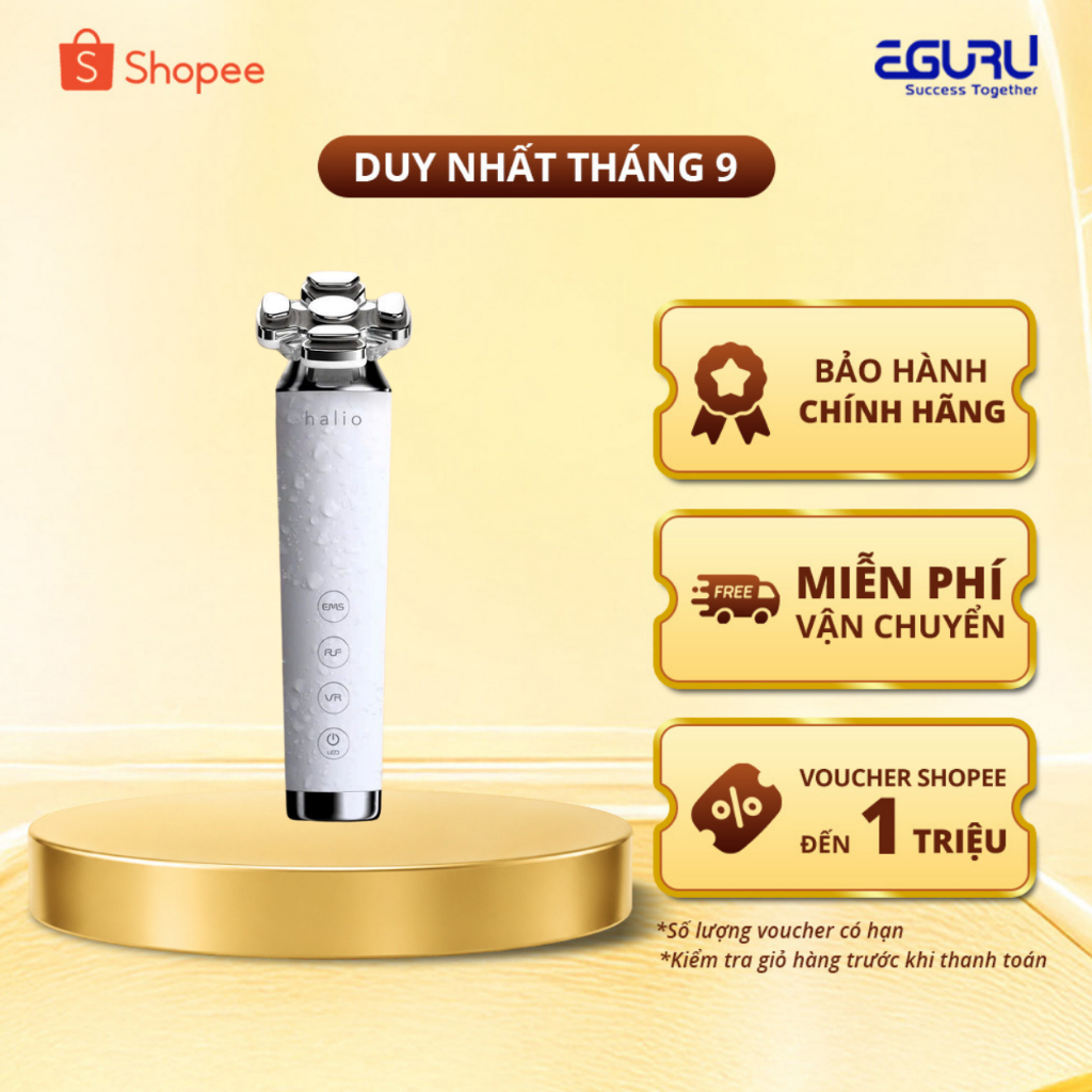 Máy Nâng Cơ, Giảm Mỡ Mặt & Trẻ Hoá Da kết hợp Ánh Sáng Sinh Học Halio RevitaWave Skin Rejuvenator