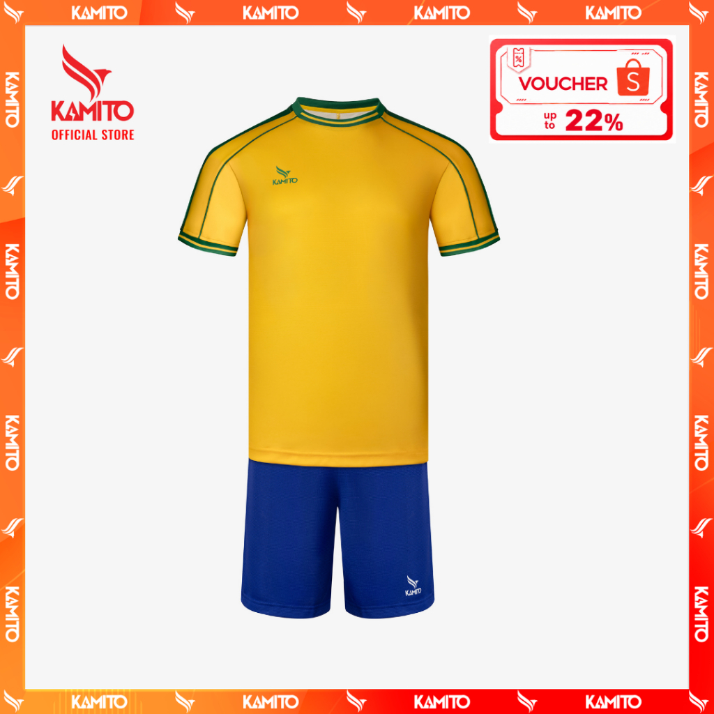 Bộ Bóng Đá Kamito Samba 98, Bộ quần áo đá banh cổ tròn, thoáng mát, nhanh khô, chống nhăn